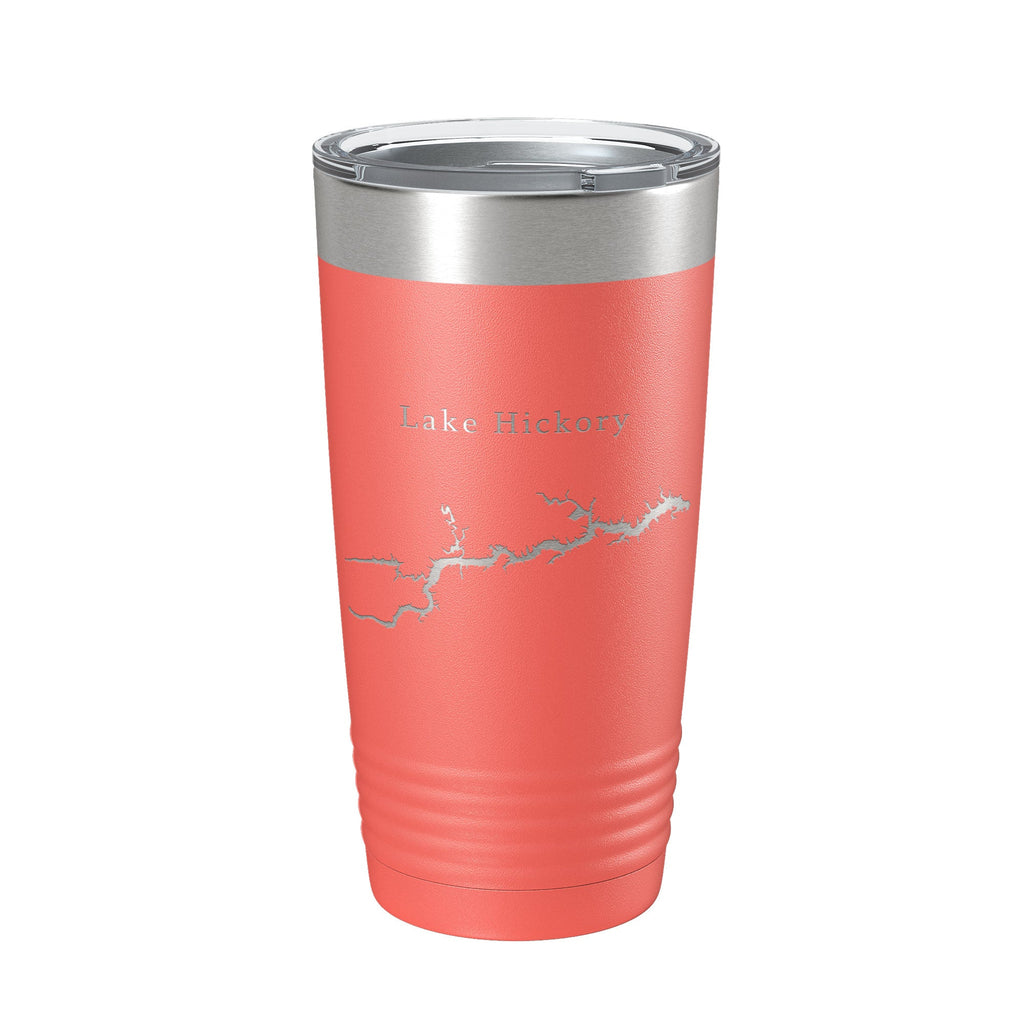 Lake Hickory Map Tumbler Travel Mug Insulated Laser Engraved Coffee Cup North Carolina 20 oz