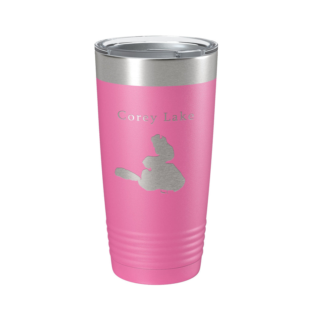 Corey Lake Map Tumbler Travel Mug Insulated Laser Engraved Coffee Cup Michigan 20 oz