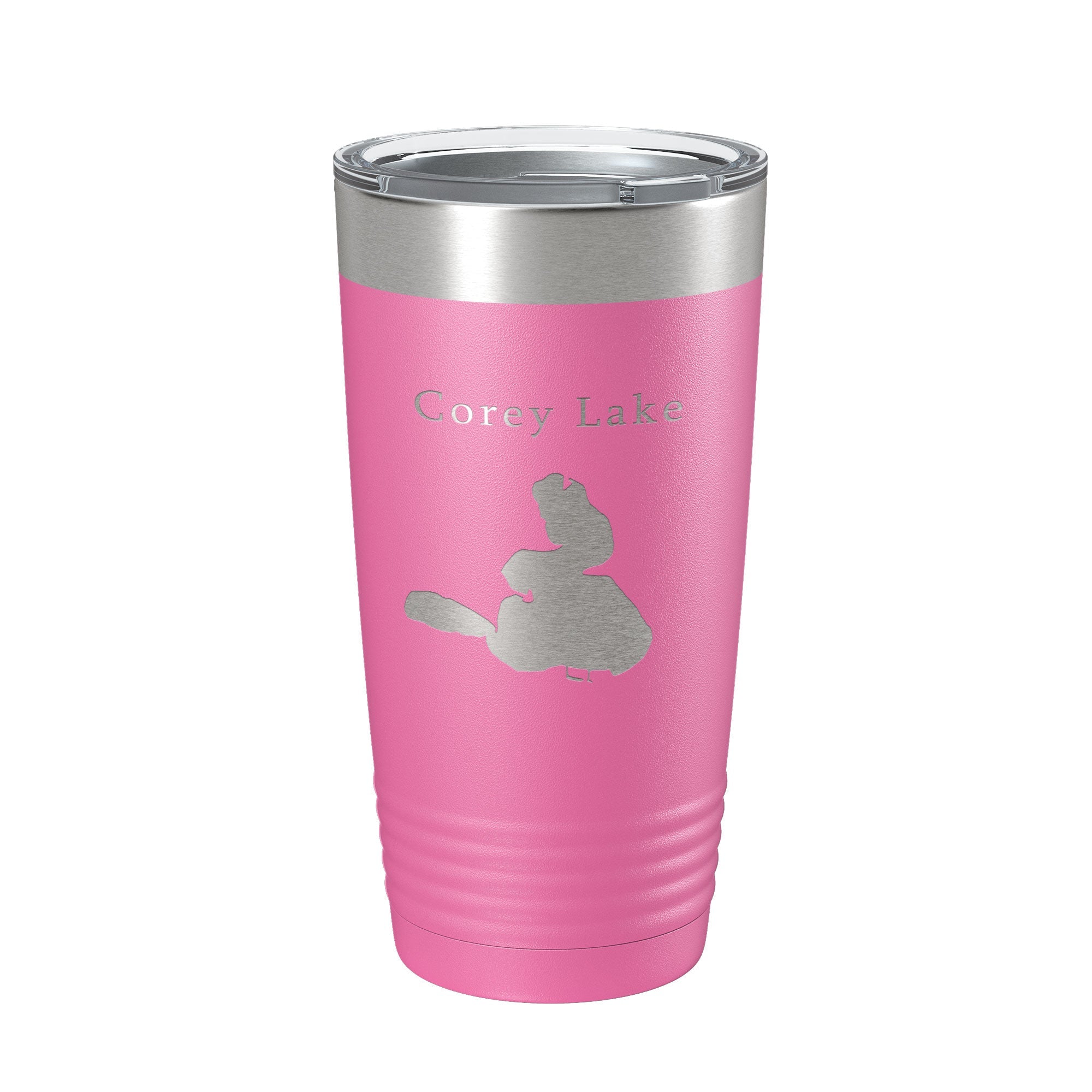 Corey Lake Map Tumbler Travel Mug Insulated Laser Engraved Coffee Cup Michigan 20 oz