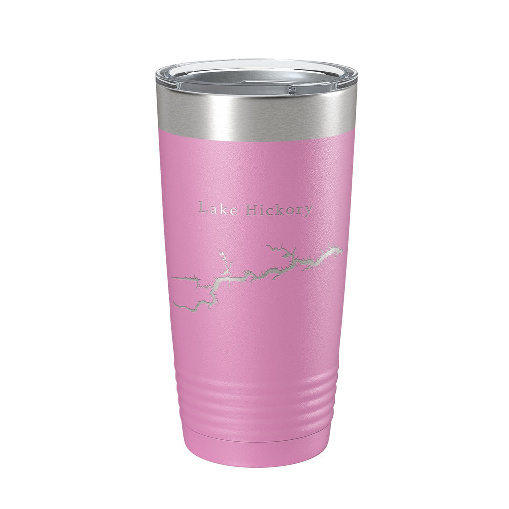 Lake Hickory Map Tumbler Travel Mug Insulated Laser Engraved Coffee Cup North Carolina 20 oz