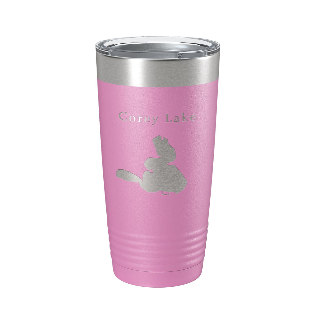 Corey Lake Map Tumbler Travel Mug Insulated Laser Engraved Coffee Cup Michigan 20 oz