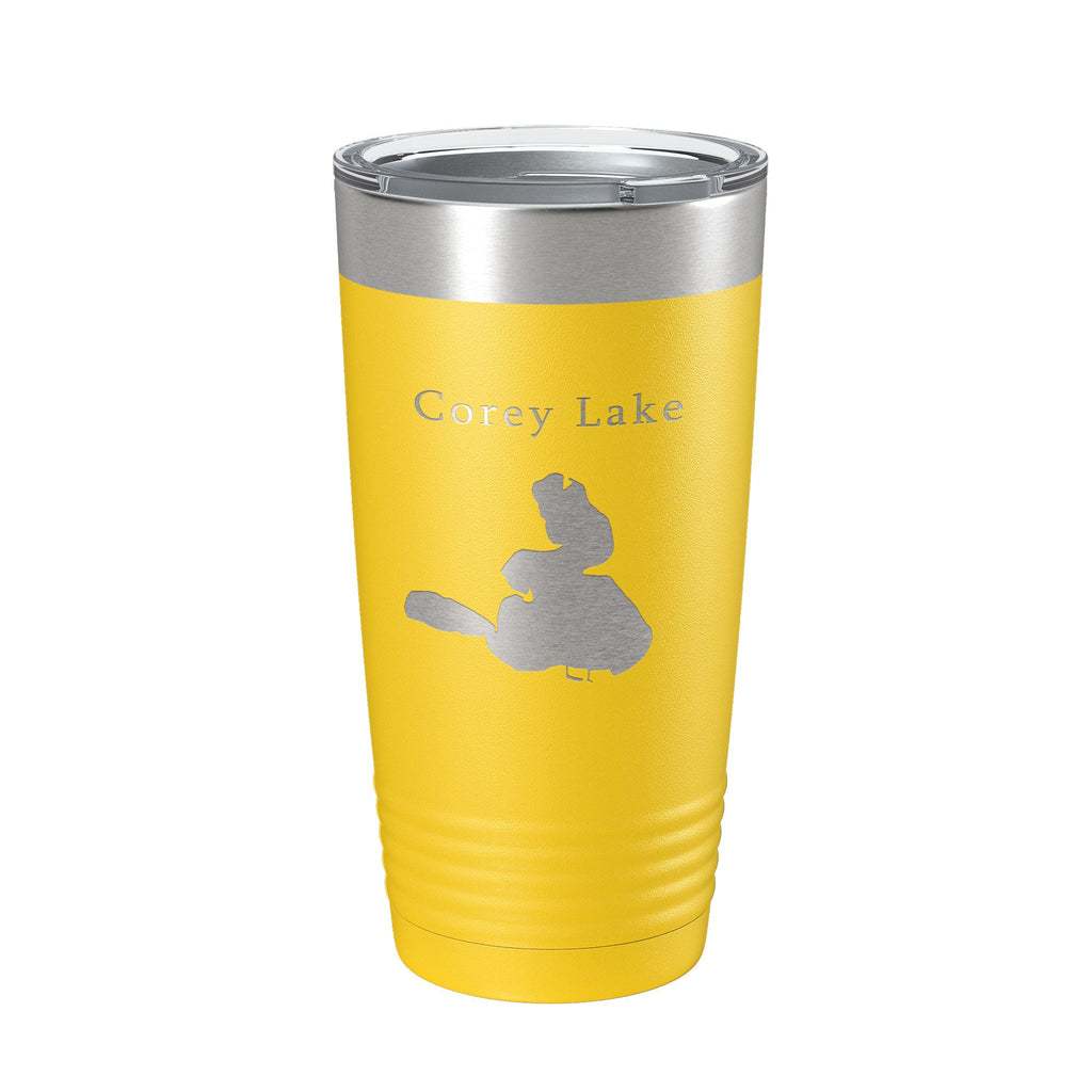 Corey Lake Map Tumbler Travel Mug Insulated Laser Engraved Coffee Cup Michigan 20 oz