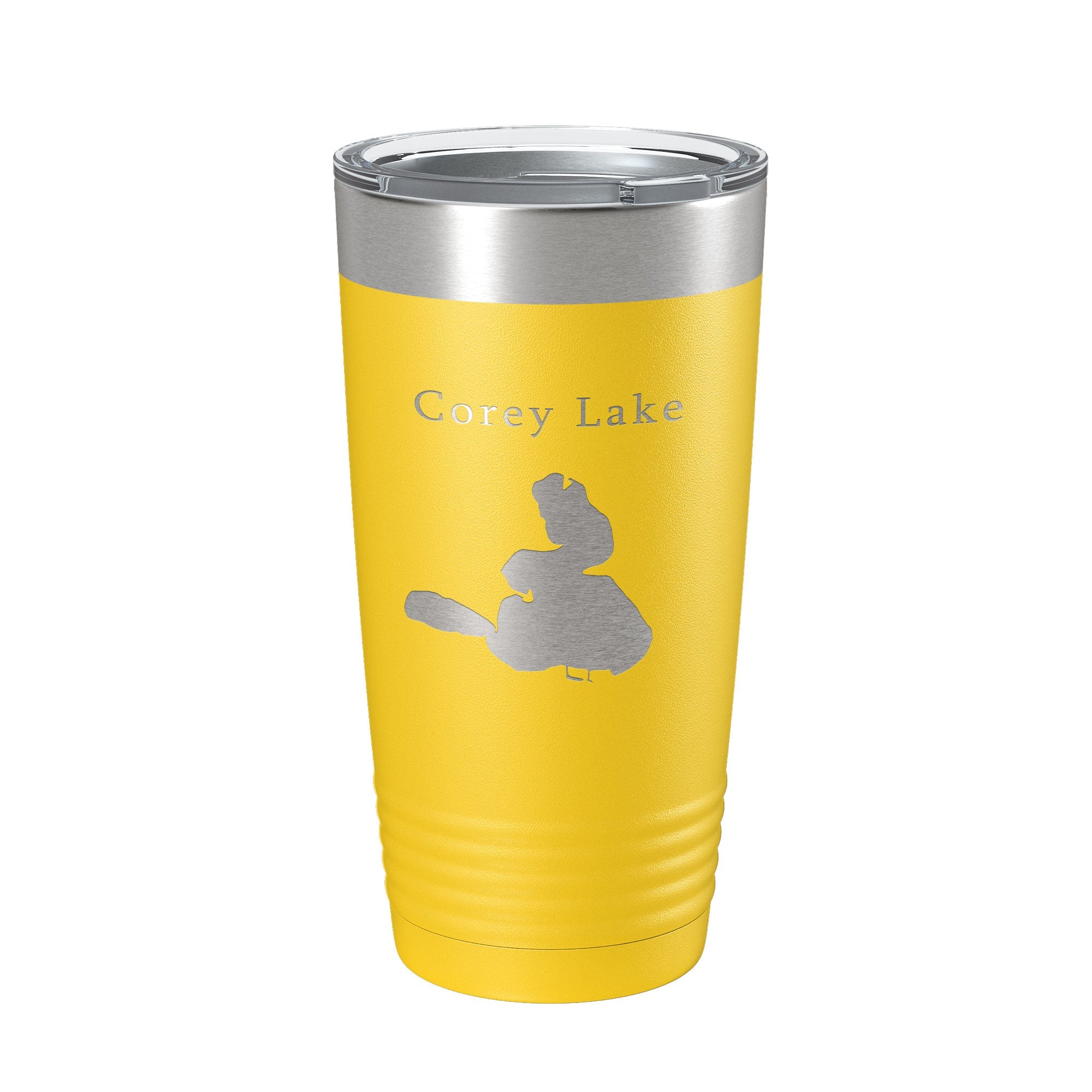 Corey Lake Map Tumbler Travel Mug Insulated Laser Engraved Coffee Cup Michigan 20 oz
