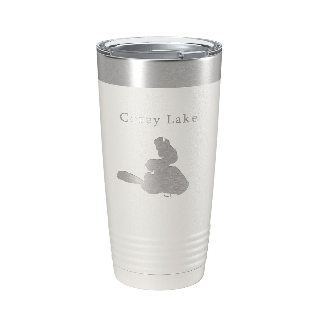 Corey Lake Map Tumbler Travel Mug Insulated Laser Engraved Coffee Cup Michigan 20 oz